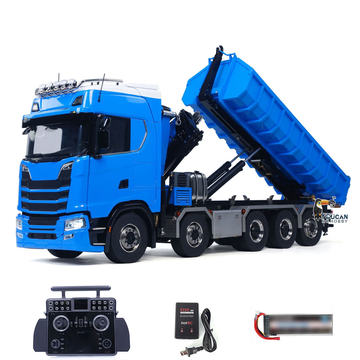 RC Metal 1/14 Hydraulic Dumper & Crane 770S 10x10 3-speed RTR Full Dump Trucks Battery