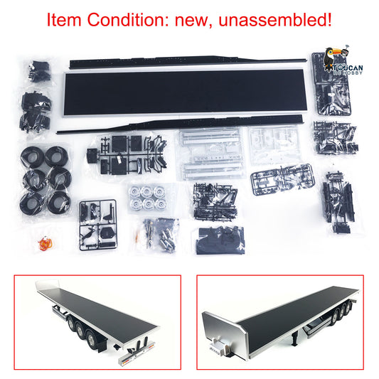 Fast Free Shipping Unpainted RC Reefer Semi-trailer Container Timber Flatbed Semi Tractor Truck KIT DIY Electric Car Hobby Models