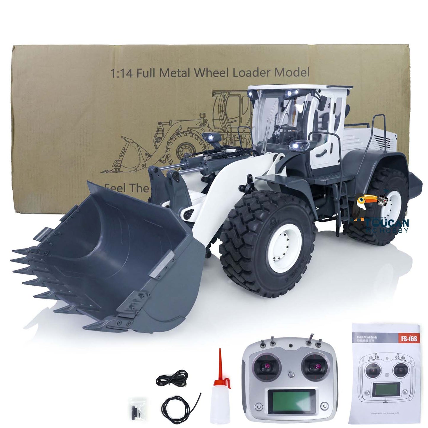 JDMODEL 1/14 870K K870 RC Wheeled Loader Hydraulic Metal Truck Assembled Painted I6S Radio Light Sound System Valve Pump ESC Motor