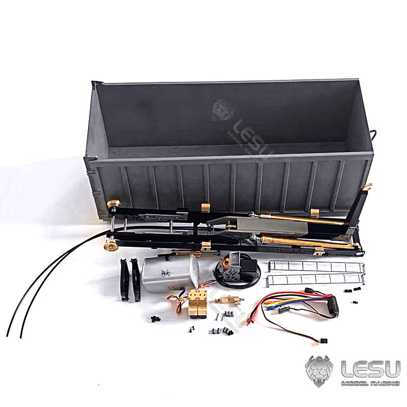 Metal Waste Bin for LESU 1/14 RC Dumper Remote Control Truck Hydraulic Tank Pump Valve Unassembled and Unpainted Model