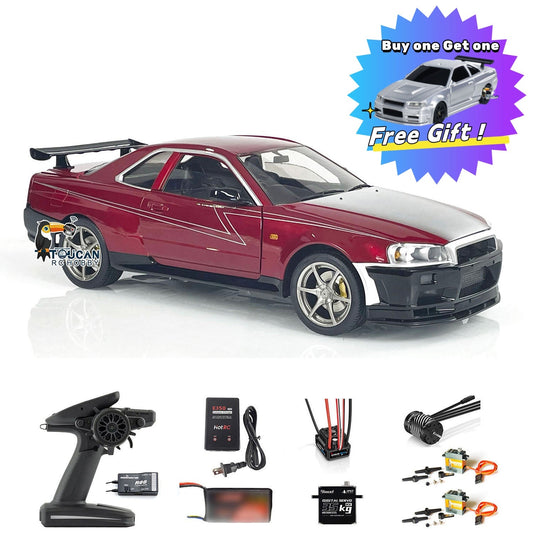 Capo 1/8 4x4 R34 4WD RC Roadster Racing Car Metal Radio Control Drift Vehicle RTR High Speed with Top Quality Customized Painting