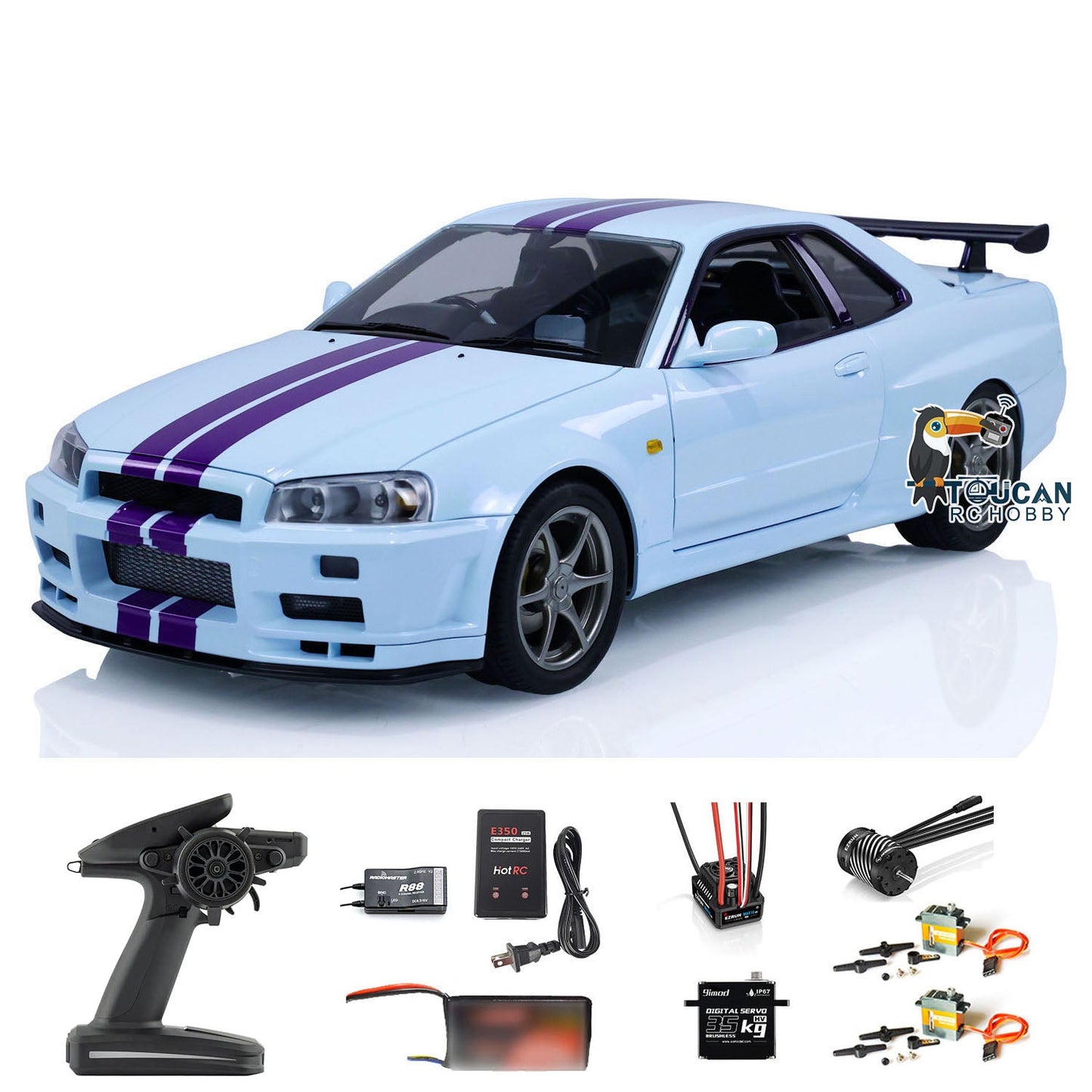 Capo 1:8 4x4 RC Drift Car Remote Control Roadster RTR R34 High-speed Hobby Model DIY Toys Brushless Motor Assembled Painted