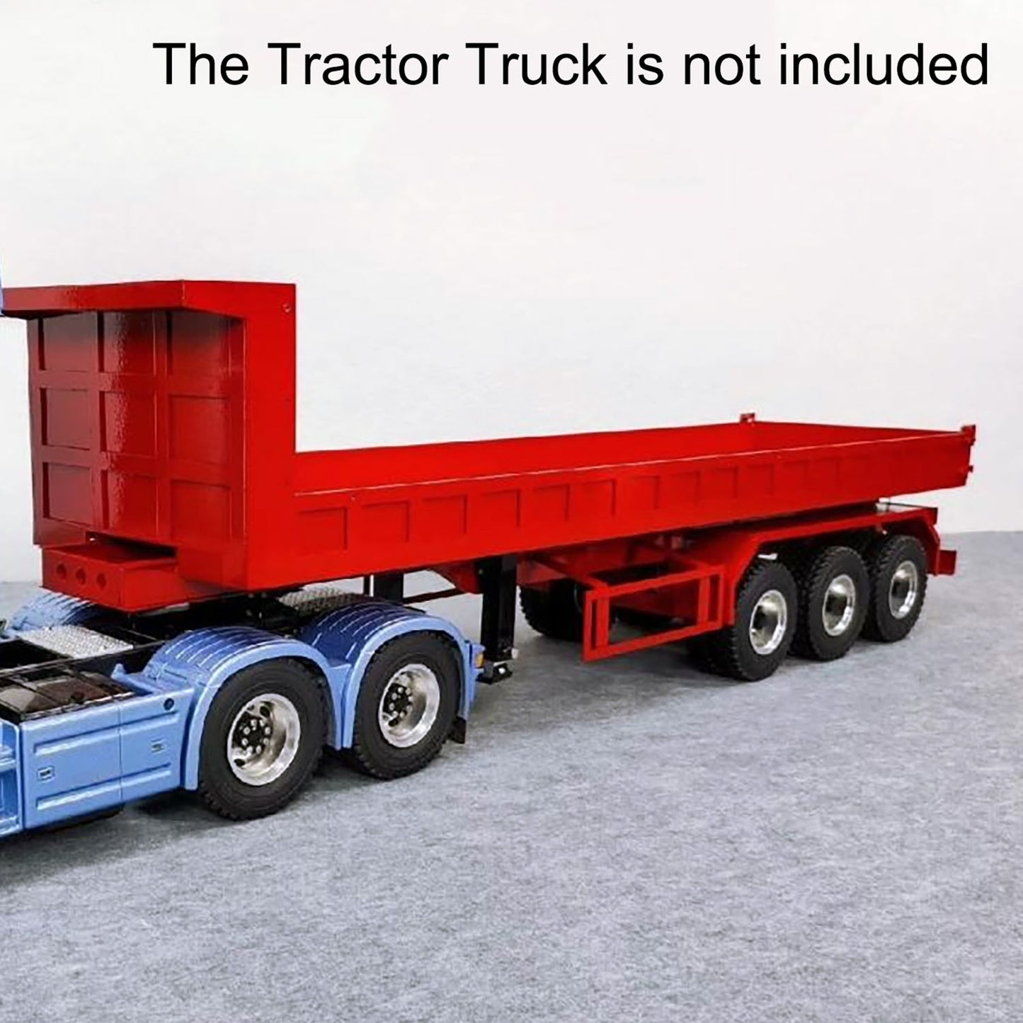 1/14 Metal 3Axles Remote Control Low Sided Hydraulic Dump Trailer Electric Landing Legs Assembled for DIY Tamiya LESU RC Tractor Truck