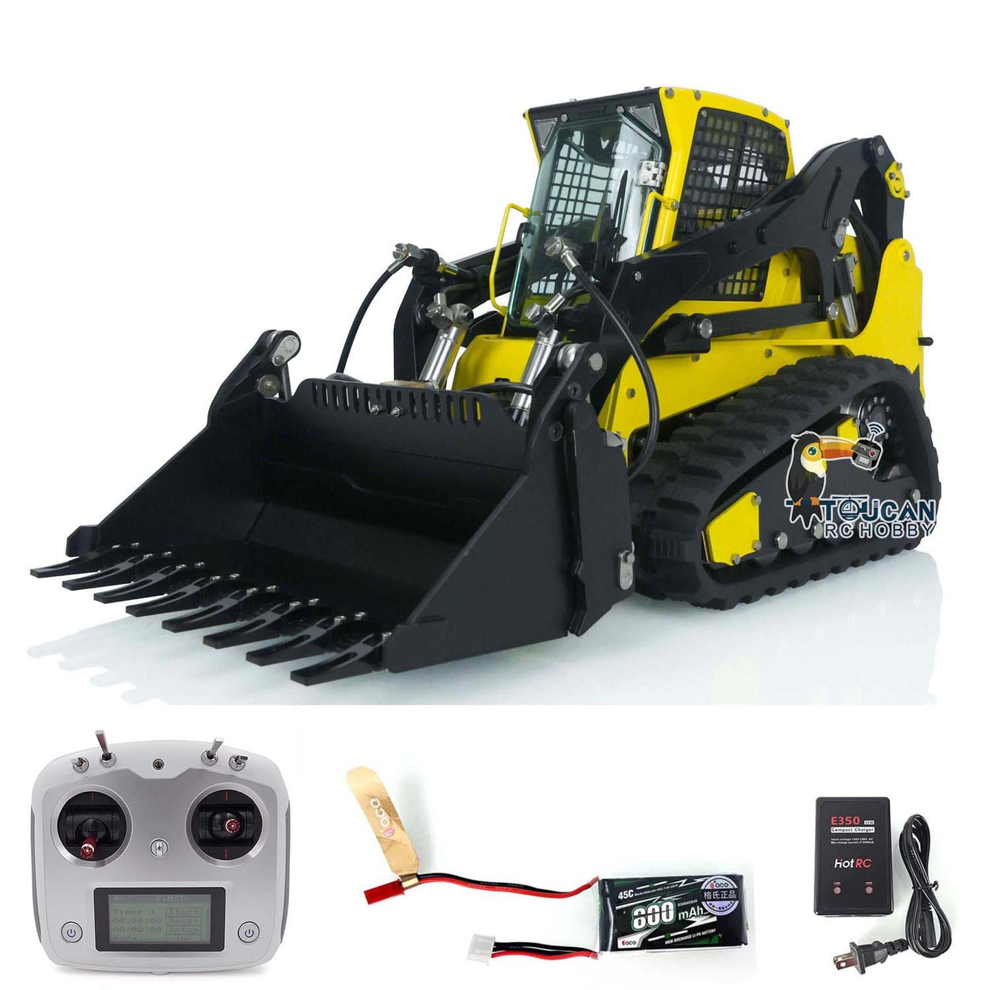 LESU 1/14 Aoue LT5 RC Hydraulic Skid-Steer Loader Remote Controlled Vehicle Electric Model I6S Radio Battery Model
