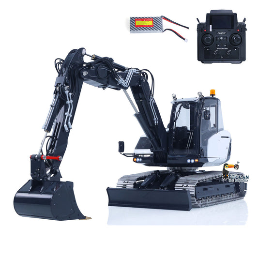 In Stock LESU 1/14 Metal RC Hydraulic Excavator MC15 4Arms Remote Control Digger 15MC 9 Valves Dual Pumps Light Sound PL18EV Lite