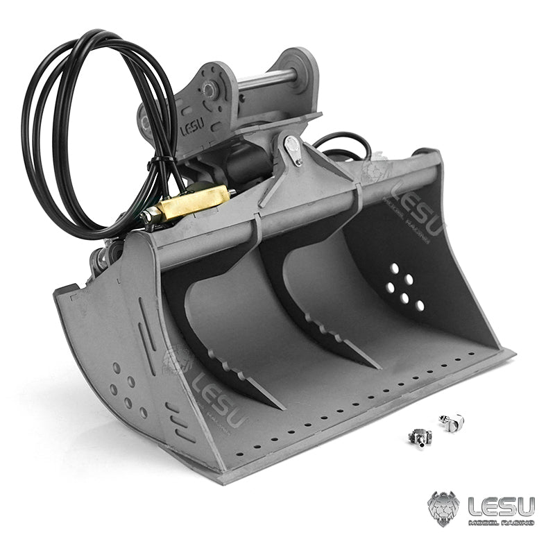LESU Metal Quick Release Coupler Wrist Grab Bucket Fork Crusher Pliers Bucket Claw for 1/14 RC Hydraulic Excavator B0001