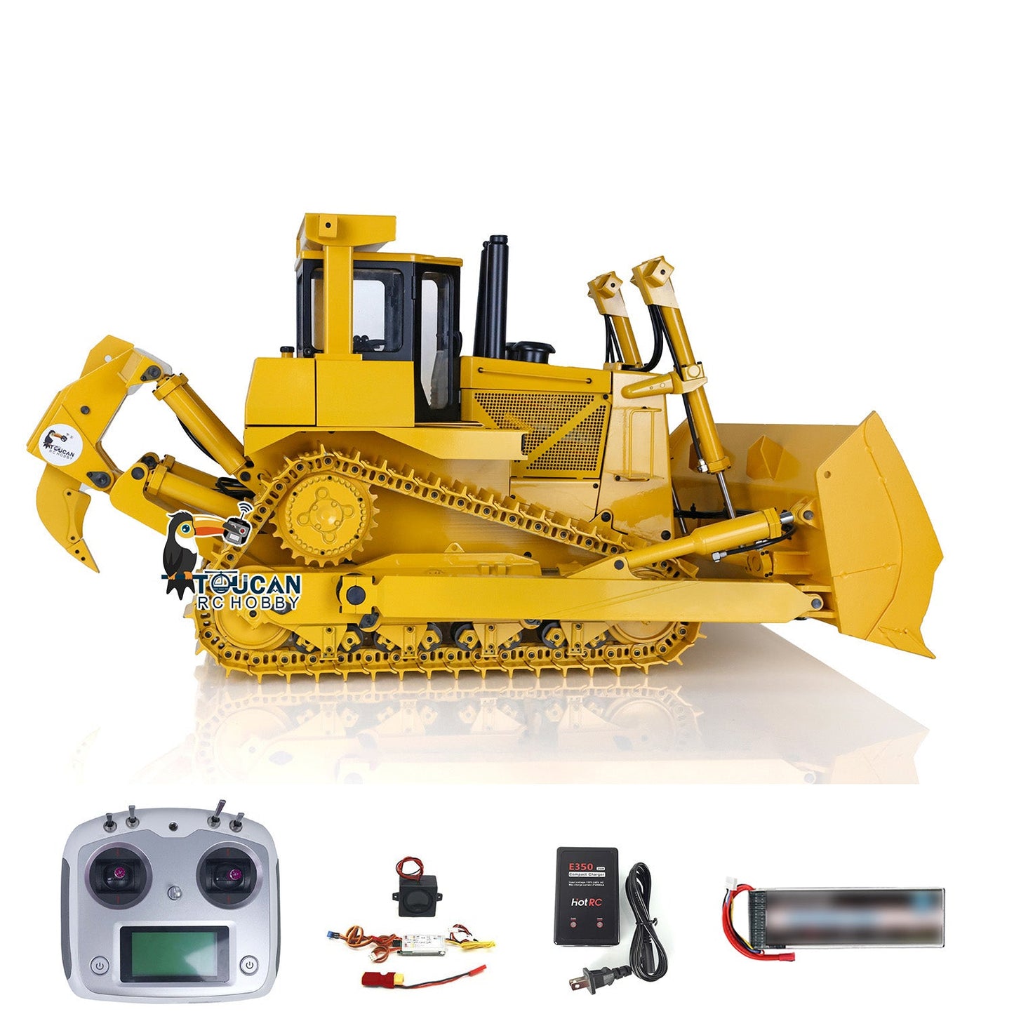 JDModel Metal 1/14 DXR2 RC Hydraulic Bulldozer Remote Controlled Dozer W/ New Sound Module Simulation Model PNP/RTR Optional Versions