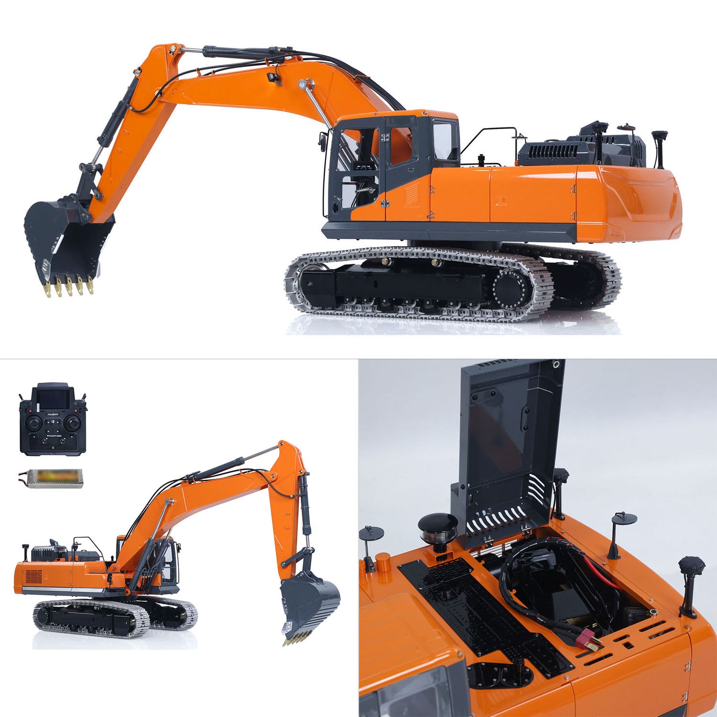 LESU Aoue DX350LC 1/14 Remote Control Digger Metal RC Hydraulic Excavator RTR Model 3CH Valve 4MPA Pump PL18EV Lite Battery Constraction Vehicle