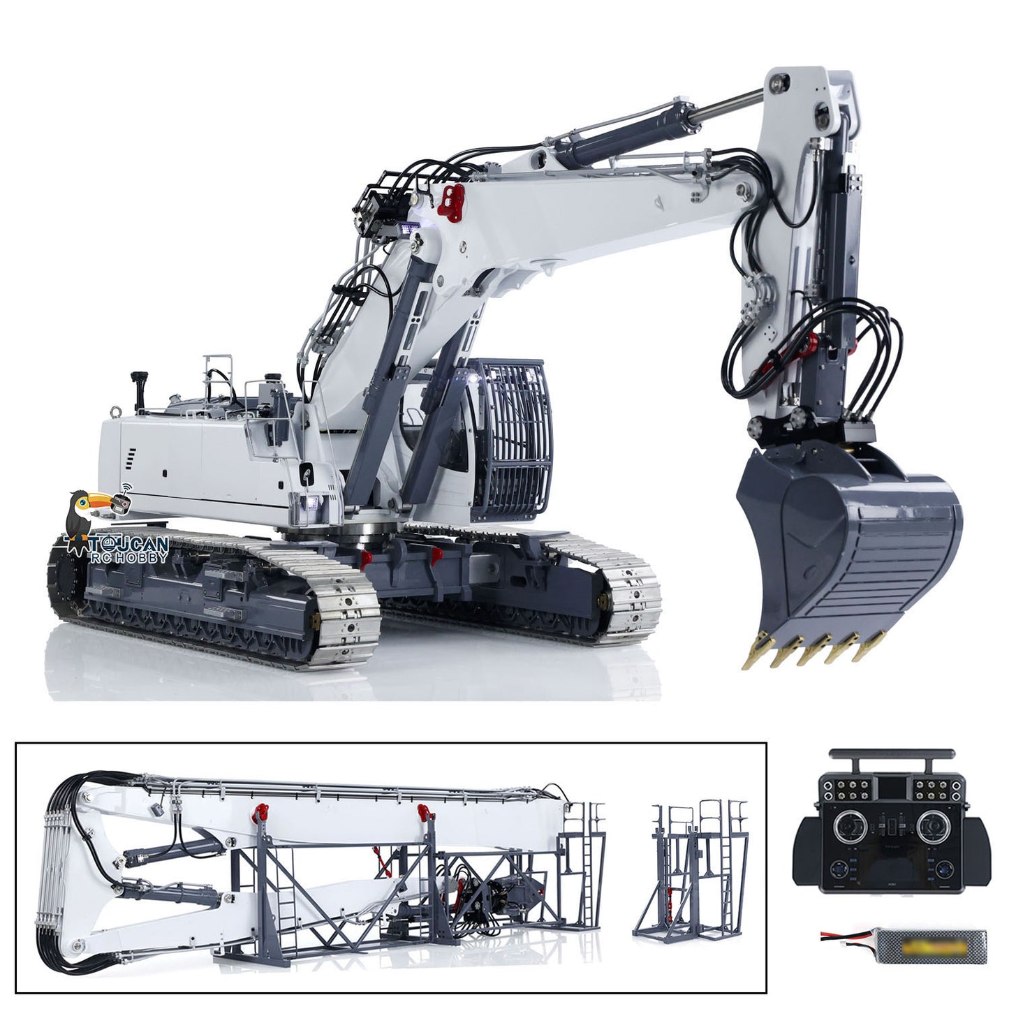 LESU 1/14 RC Heavy Full Hydraulic Excavator LR960 RTR Demolition Digger Model XE Radio
