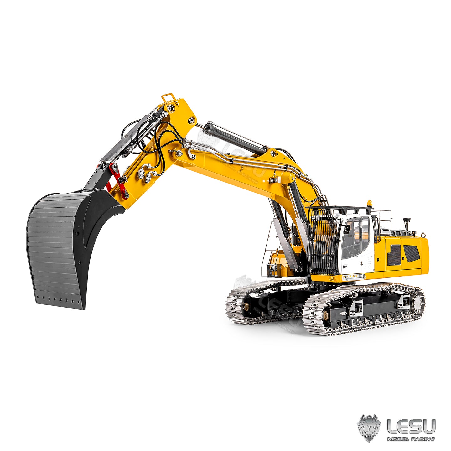 2 Arms 6CH LR956 95% Metal LESU 1/14 Remote Control Hydraulic Excavator RC Digger Construction Vehicle 4MPA Dual Pumps Light
