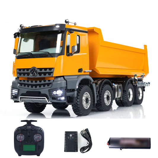 Kabolite 1/14 K3366 RC Hydraulic Tipper Car 8X8 Radio Control Dumper Truck Model with Light Sound System 2-Speed Transmission