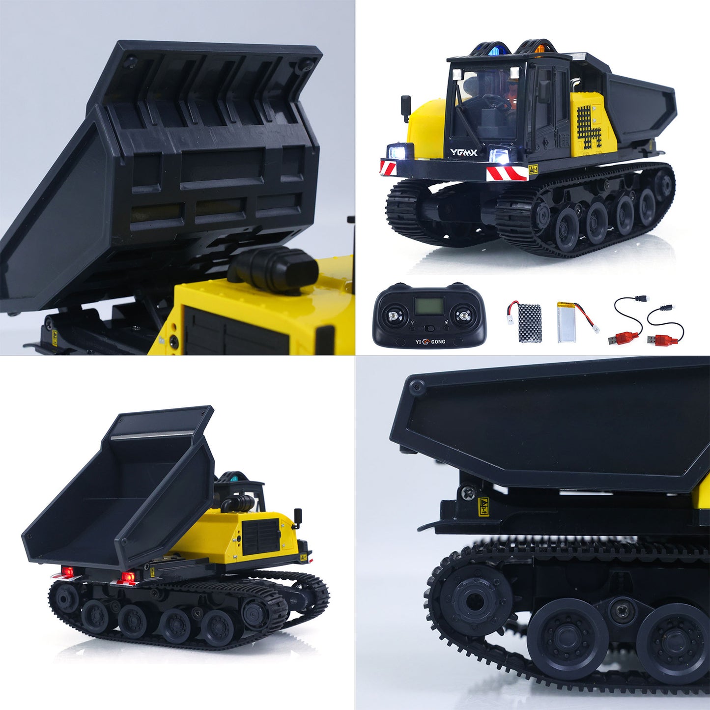 Fast Shipping 1/50 T14R Panther RTR Electric RC Crawler Dump Truck Construction Vehicle Tracked Tipper Finished Model Toys Lights Sounds Unit