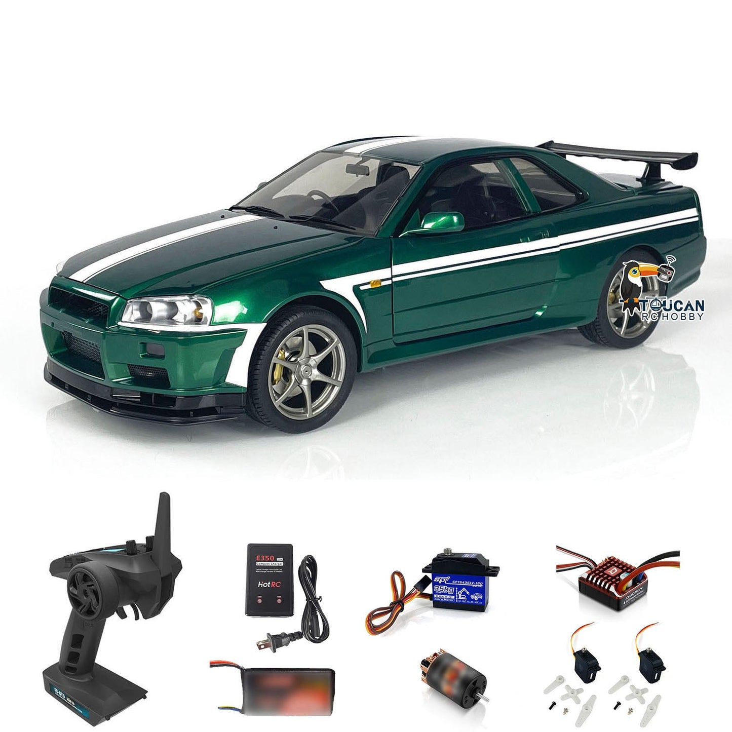 1:8 Capo 4x4 R34 4WD High-speed RC Roadster Radio Control Drift Car RTR Electric DIY Model 2-Speed Transmission RC Hobby Model