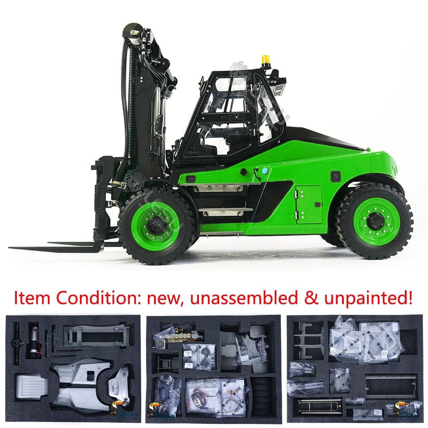 LESU 1/14 Heavy RC Hydraulic Forklift KIT Fast Coupler Extended Fork for LDH160 Remote Control Truck Aoue-LD160S Model