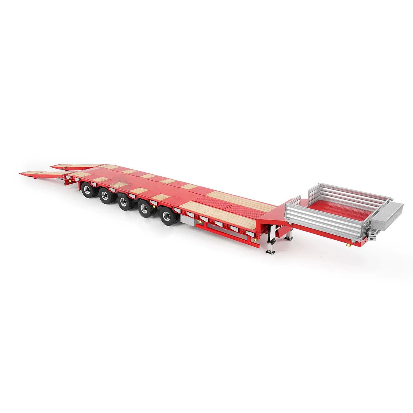 5 Axles Steering LESU 1/14 Metal Semi Trailer Hydraulic Lifting Tailboard Electric Support Legs for DIY RC Tractor Truck Model Painted Assembled
