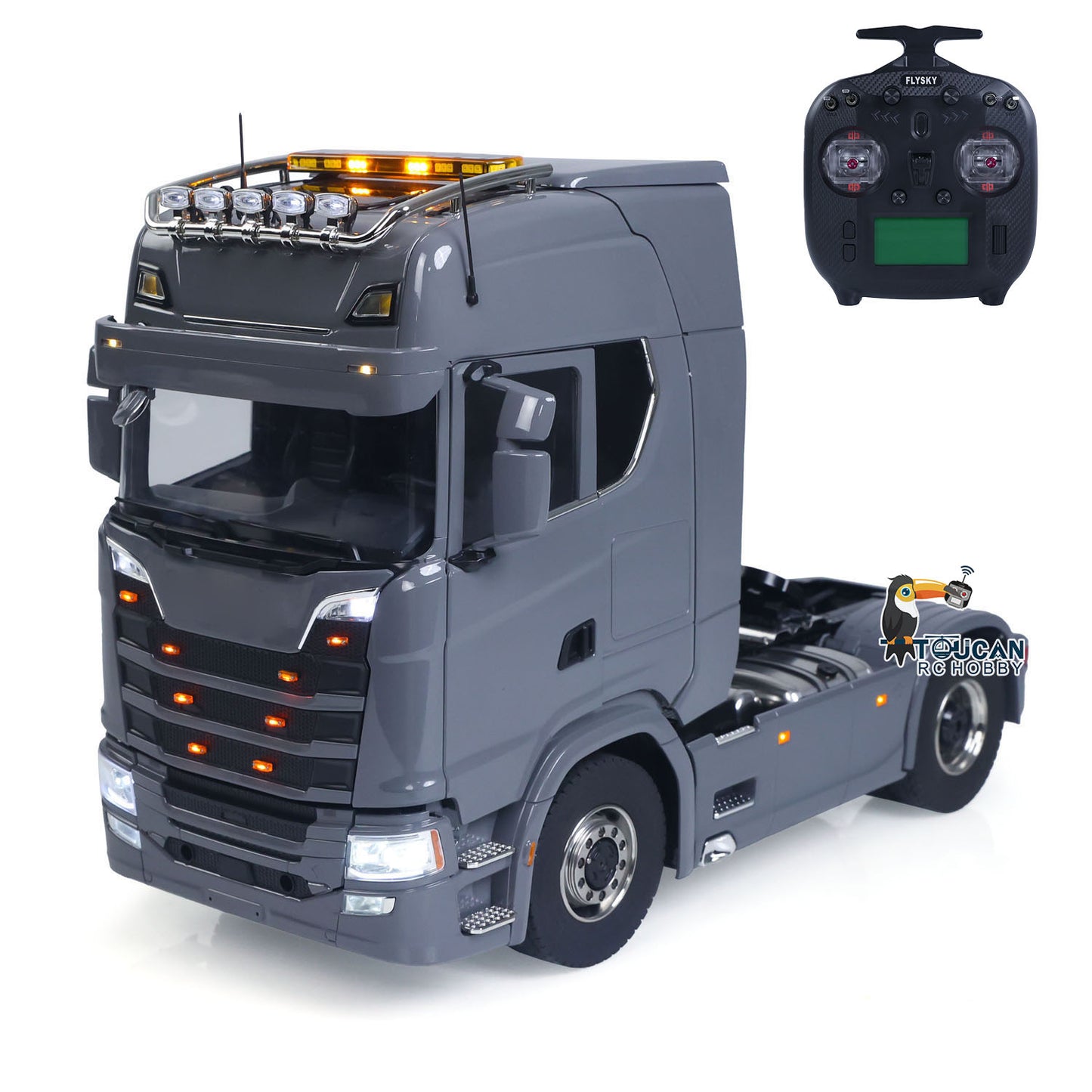 Metal Chassis Fifth Wheel 4X4 1/14 3Speed Radio Control Tractor Truck 770S Axle Locks Brushed ESC Motor Light System No Battery