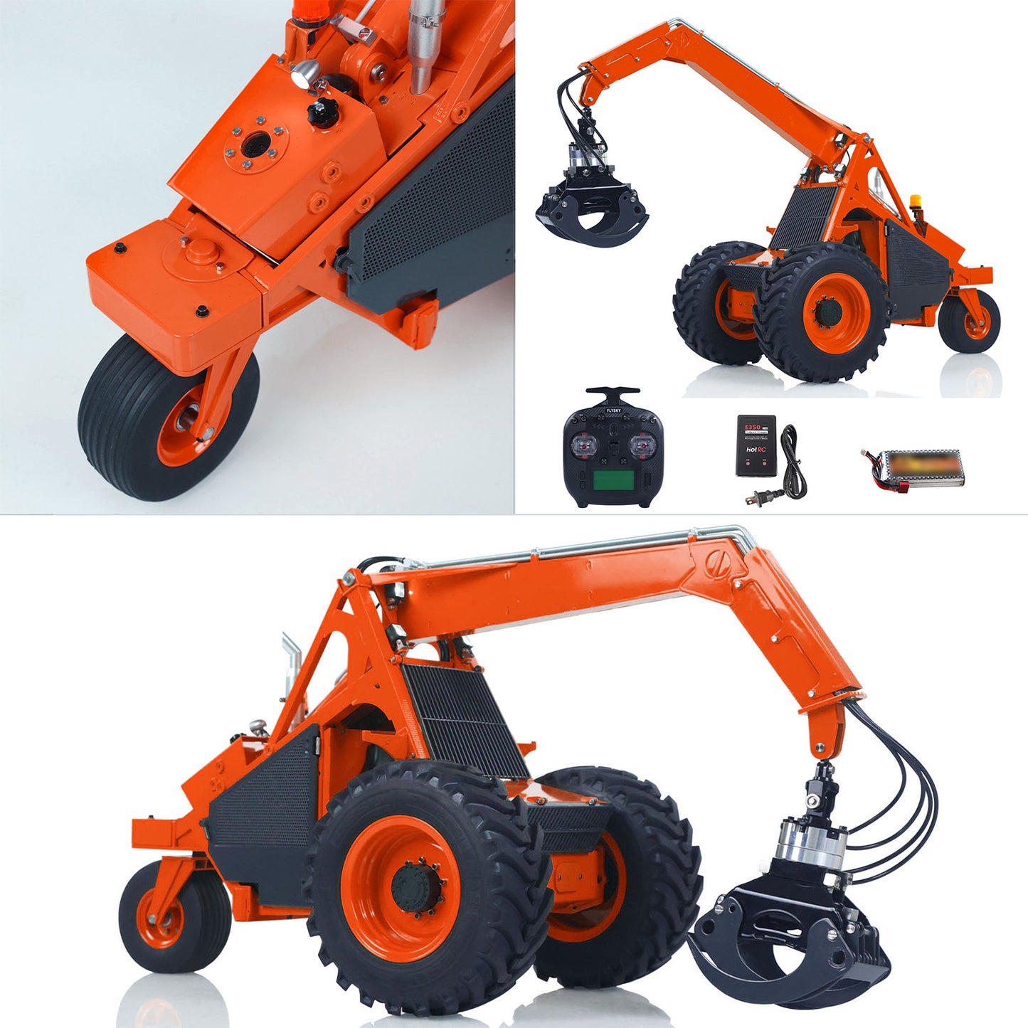 TOUCAN DIY LESU AOUE 225A Metal 1/14 RC Hydraulic Log Loader Remote Control Sugarcane Loader RTR Model 4CH Valve ST8 Radio Battery Constraction Car