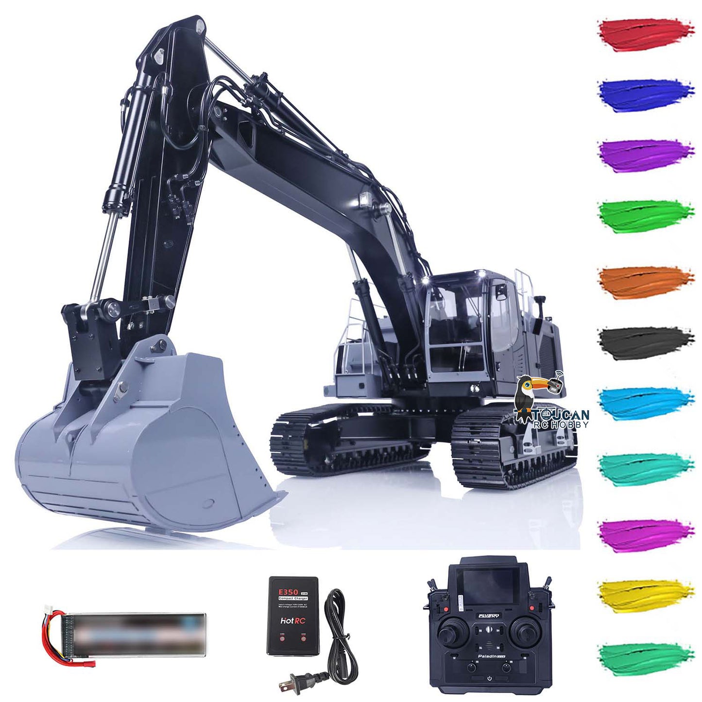 1/14 Metal LESU LR945 RC Hydraulic Excavator PL18EV Lite RTR Engineering Vehicle KIT/RTR Versions for Options 795*268*257mm