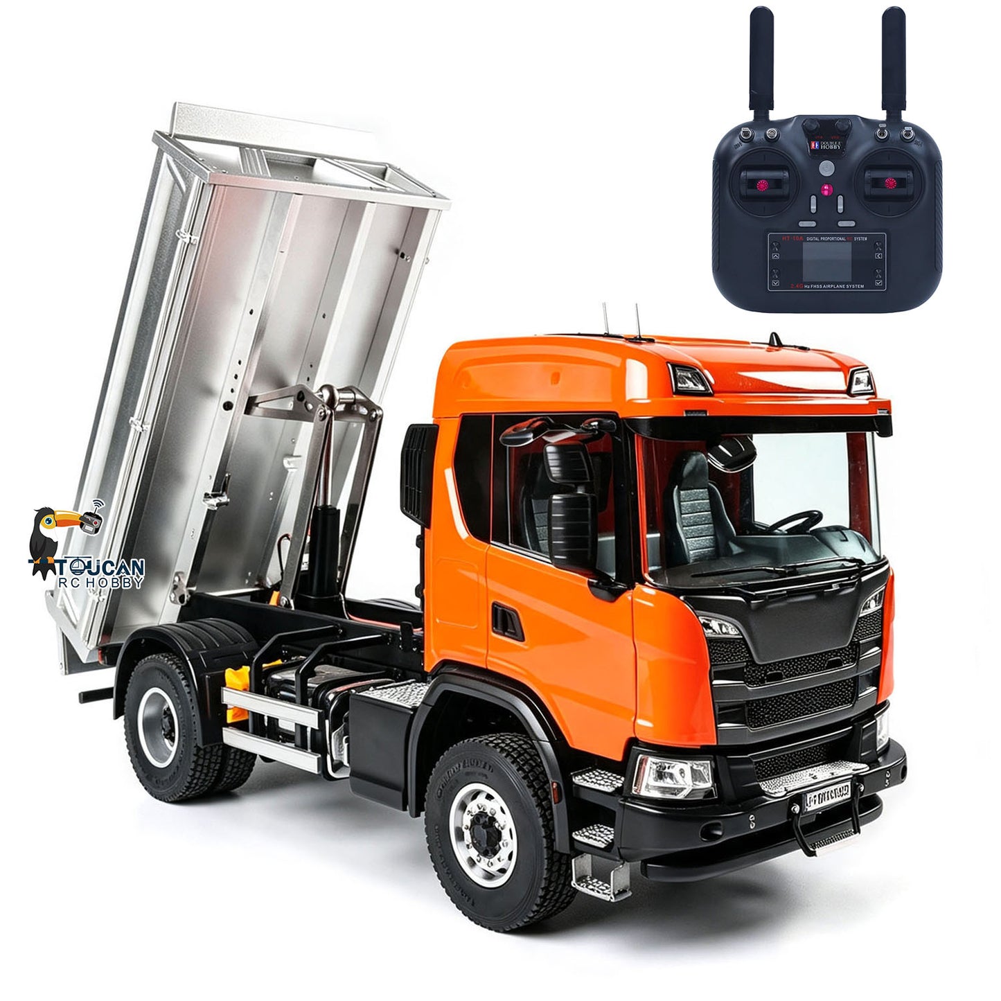 Double E E022 2Speed 4x4 1/14 Electric Screw RC Dump Truck 500G RTR Tipper Magnetic High Roof Full Metal Axle Radio Battery