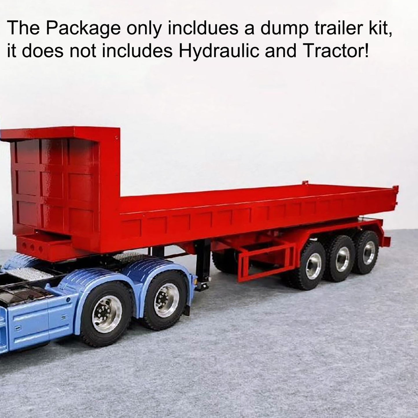 1/14 Metal 3Axles Remote Control Low Bed Dump Trailer Electric Landing Legs WITHOUT Hydraulic System for Tamiya LESU RC Tractor Truck