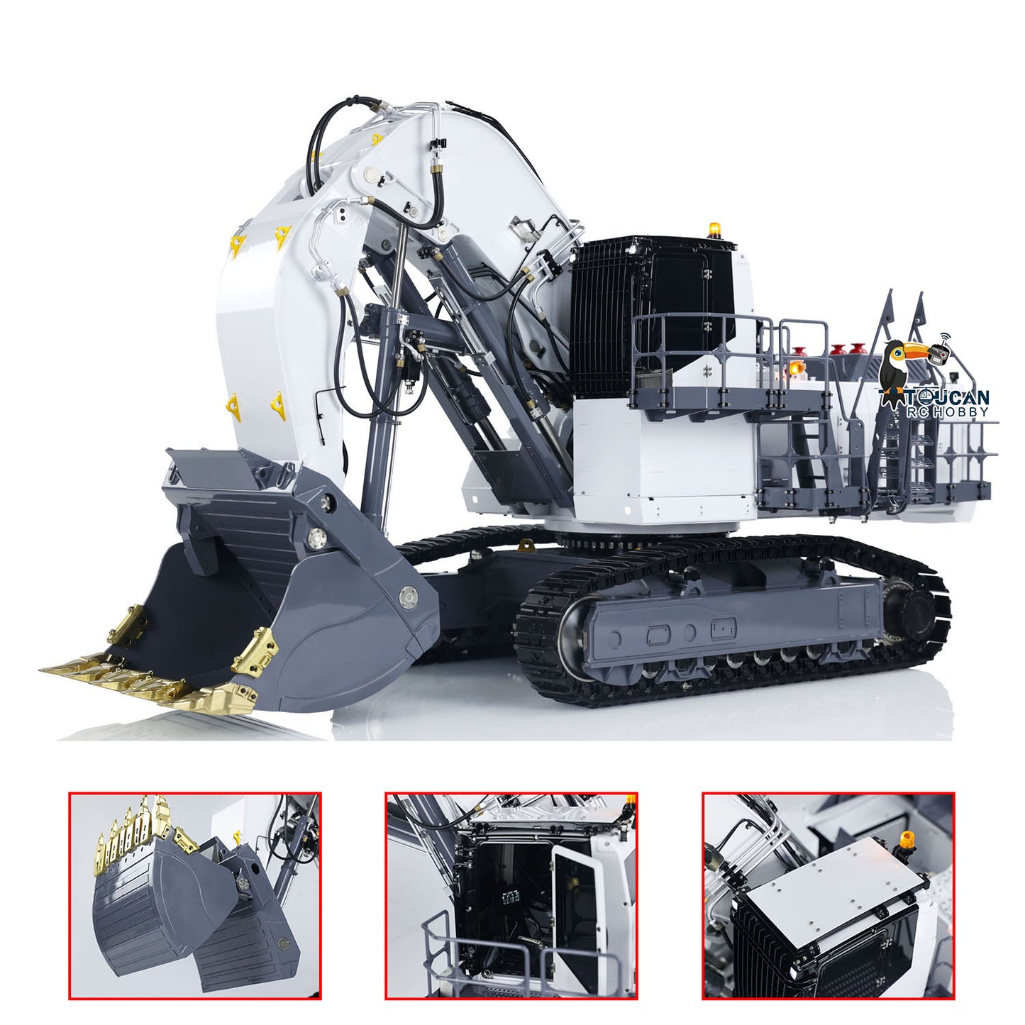 1/14 LESU AOUE 9150 RC Hydraulic Double Pump Excavator Light System Heavy Shovel Painted Construction Car