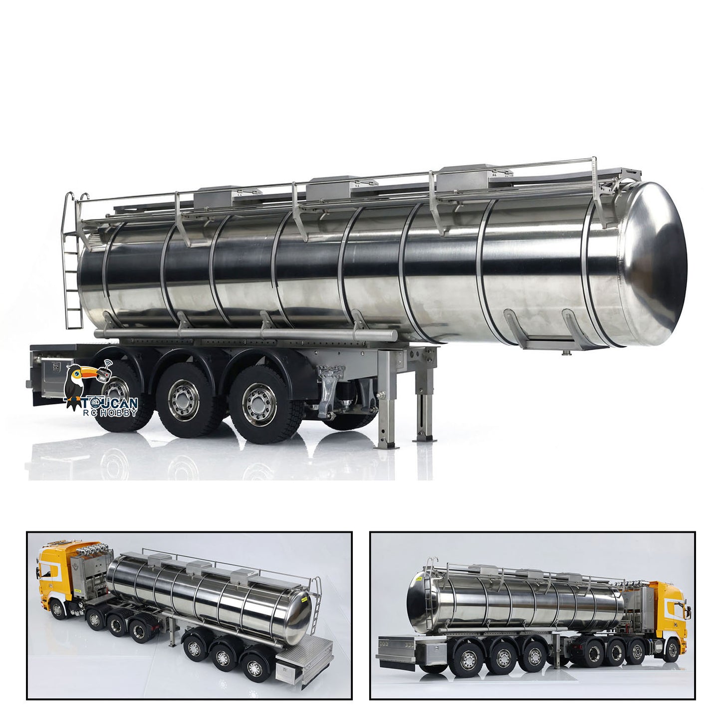 1/14 Metal 6*6 Semi-trailer Fuel Tank for Tractor Truck Transport Trailer RC Remote Control for DIY Models