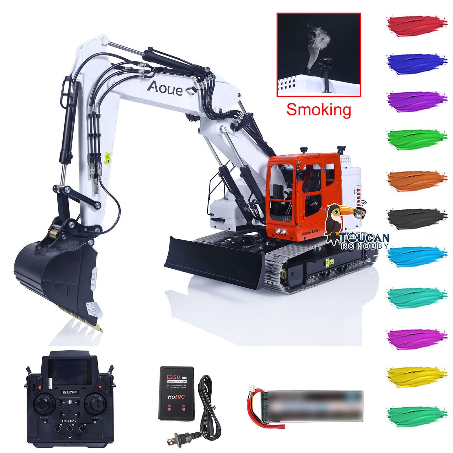Metal LESU 1/14 RC Hydraulic Excavator Aoue ET26L PL18EV RTR Digger Model Sounds