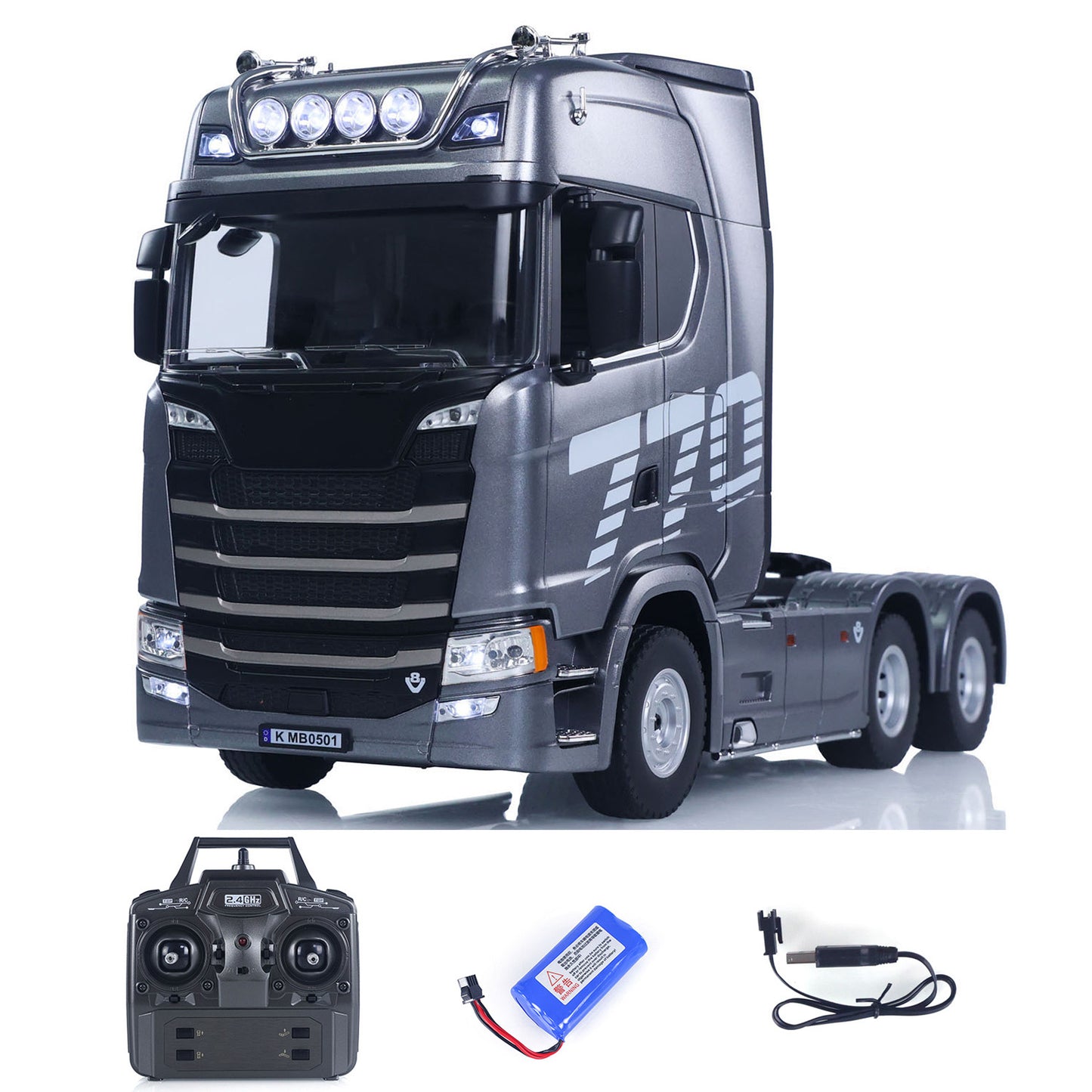 Fast Shipping 1/18 Plastic 6X4 Remote Control Tractor Truck 770S 1501 RWD RC Lorry Vehicle Light Sound Ready to Run Model Toys for Adults