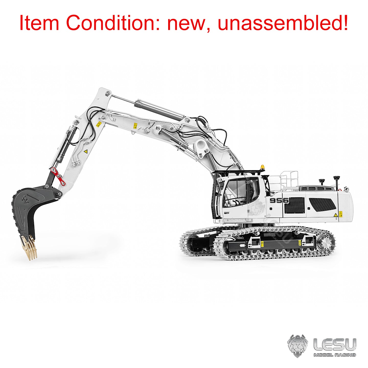 LESU 1/14 3 Arms Remote Control Metal Hydraulic Excavator Aoue LR956 KIT RC Digger Model 7CH Valve GPS 4MPA Dual Pumps Light ESC Unassembled