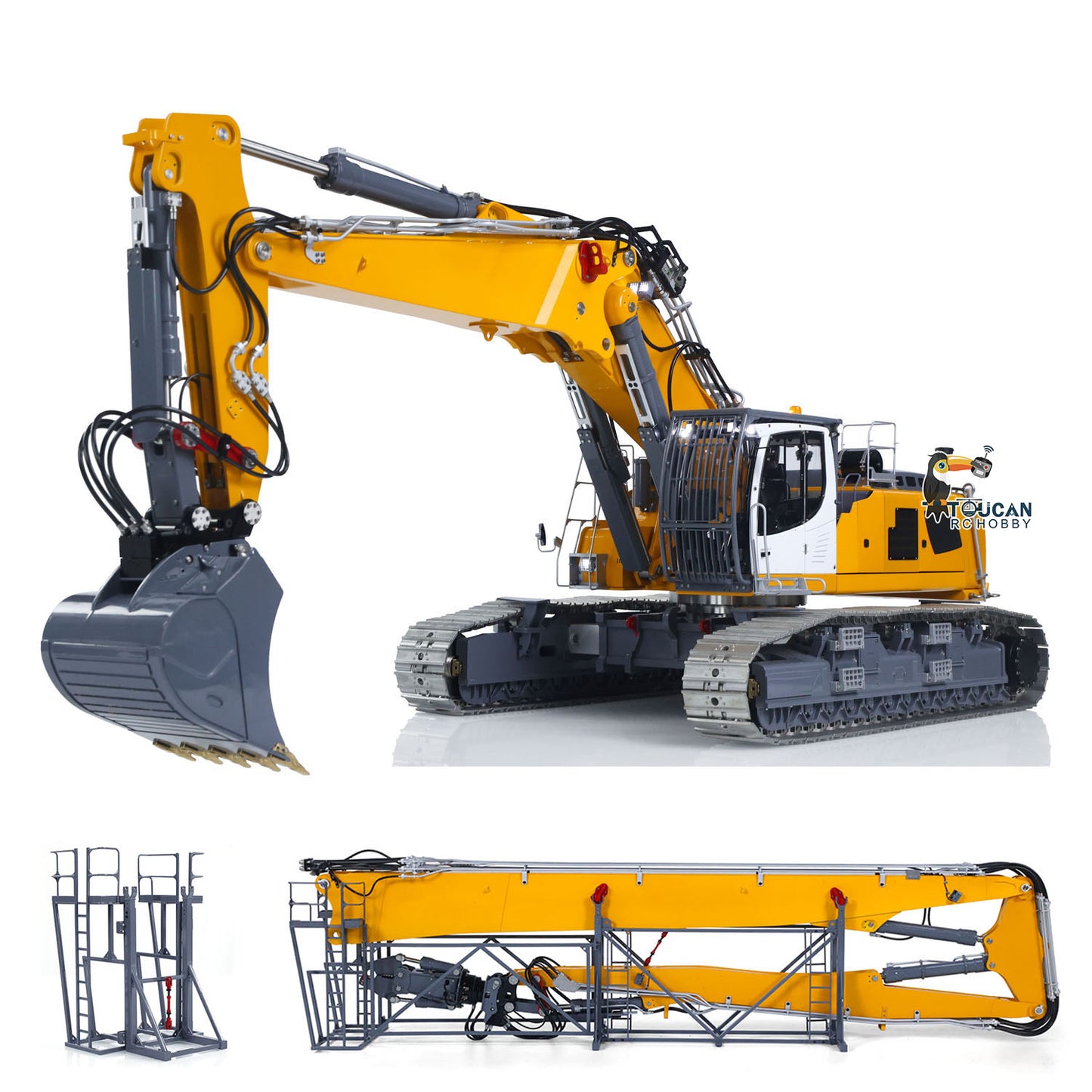 LESU 1/14 RC Full Hydraulic Excavator LR960 Demolition Digging Arm Pump Lights Demolition Digger