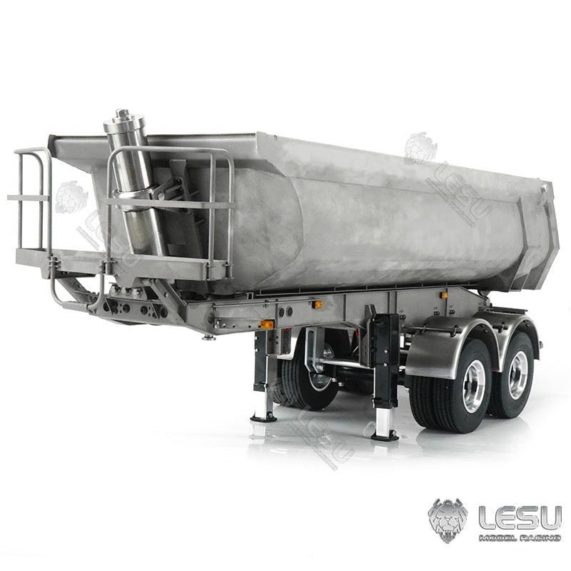 LESU 1/14 Metal Bucket U Type Hopper Hydraulic Semi RC Trailer Truck DIY Cars Model Dumper ESC Oil Tank Electric Legs TAMIIYA