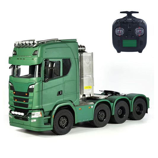 1/14 8x8 Metal Chassis Radio Control Tractor Truck 770S RC Lorry Car Model Differential Locks Lights Sounds Flysky ST8 Radio
