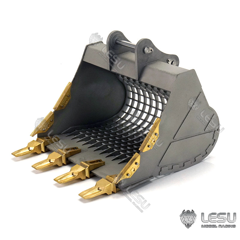 Metal Compactor Tree Digging Tool Ripper Bucket Scraper Trailer for 1/14 LESU RC Hydraulic C374 Excavator DIY Model B0001