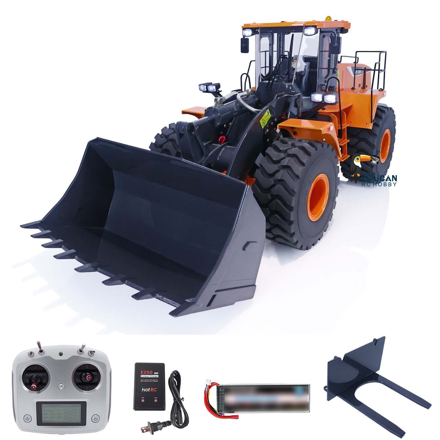 Metal XDRC 1/14 WA470 Hydraulic RC Loader RTR Remote Control Car Painted Model ESC Motor Servo Light Sound Battery No Tooth Bucket