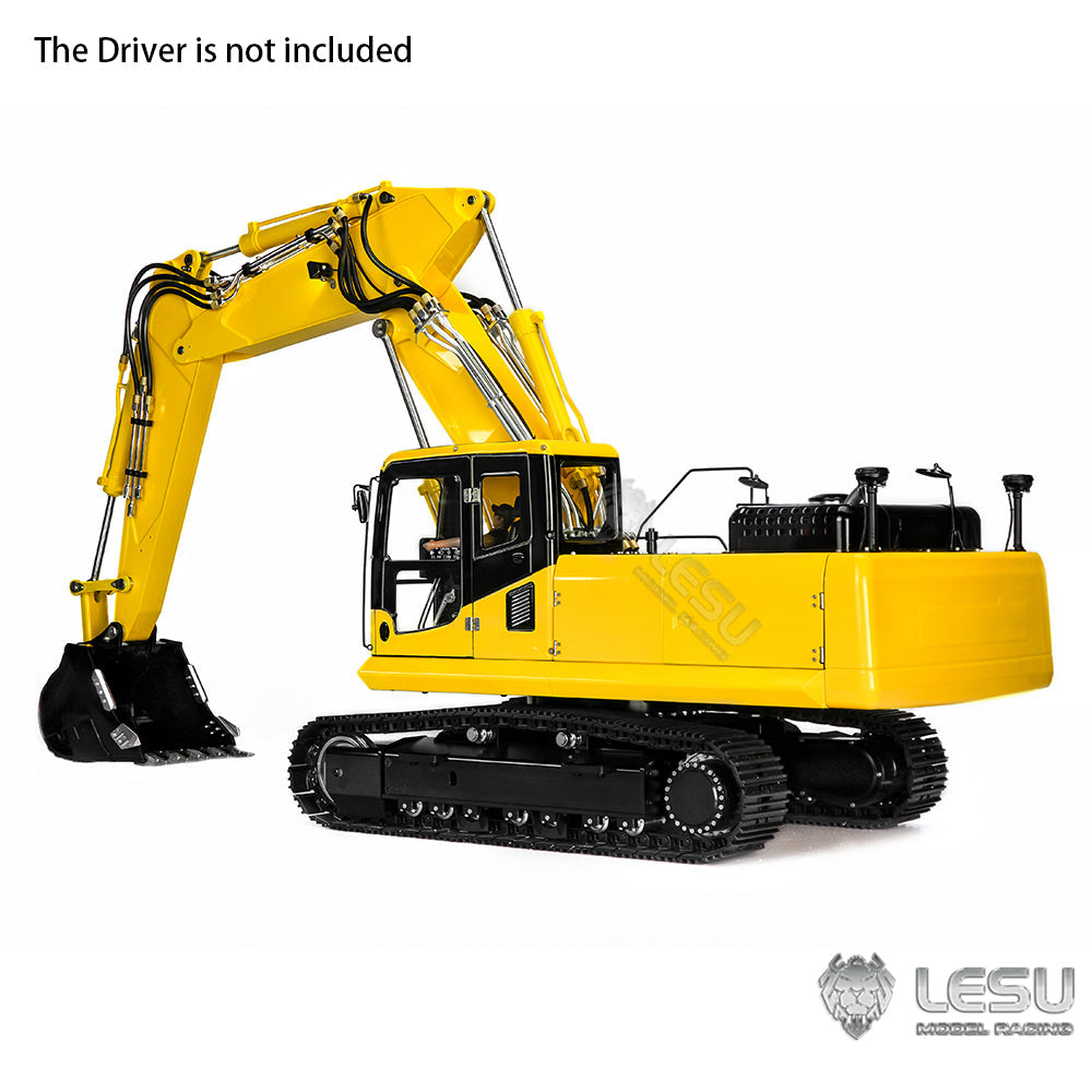 LESU 1/14 3 Arms Hydraulic Painted RC Excavators Digger DIY Model Electric Kits Metal Protective Fence Tree Digging Tool Selector