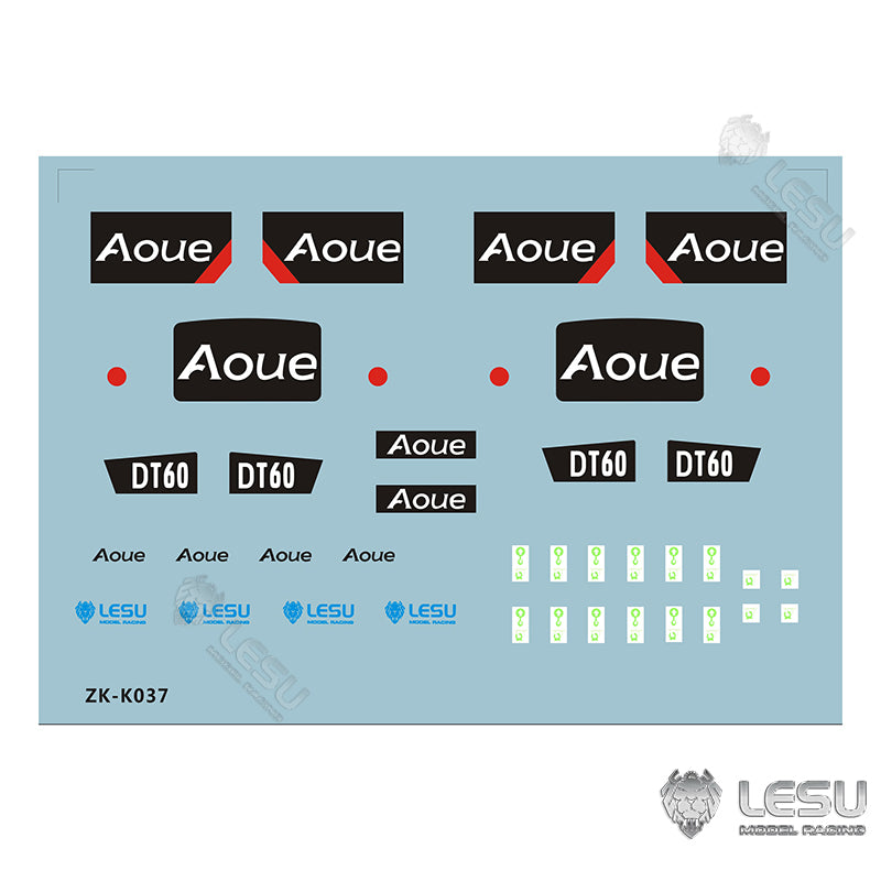 Decal Sticker for 1/14 RC LESU RC Hydraulic Aoue-DT60 Crawler Bulldozer Model