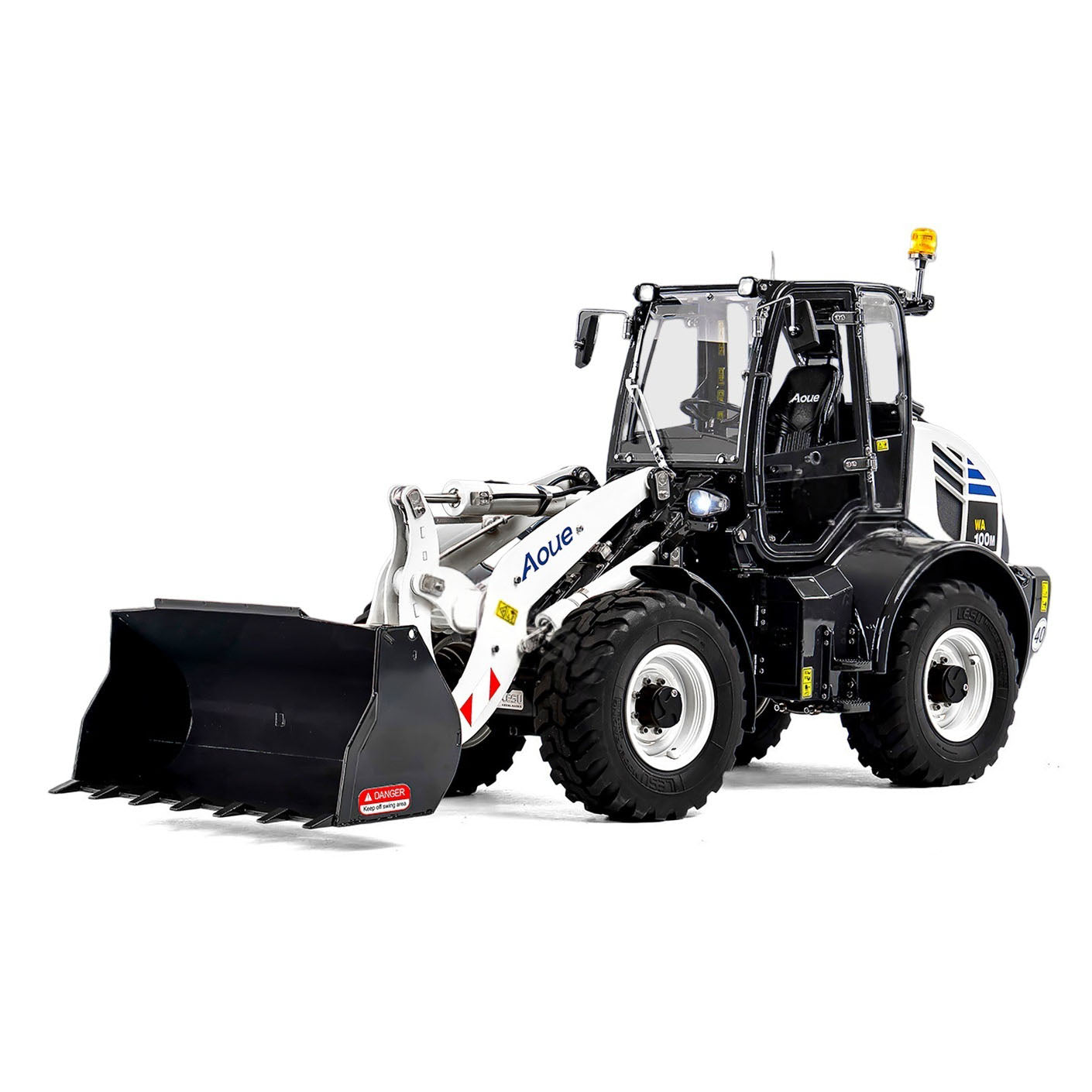 LESU 1/14 4X4 RC Hydraulic Loader Aoue WA100M-8 Metal Remote Control Construction Vehicle Model 4CH Valve Axle Lock Sound Light