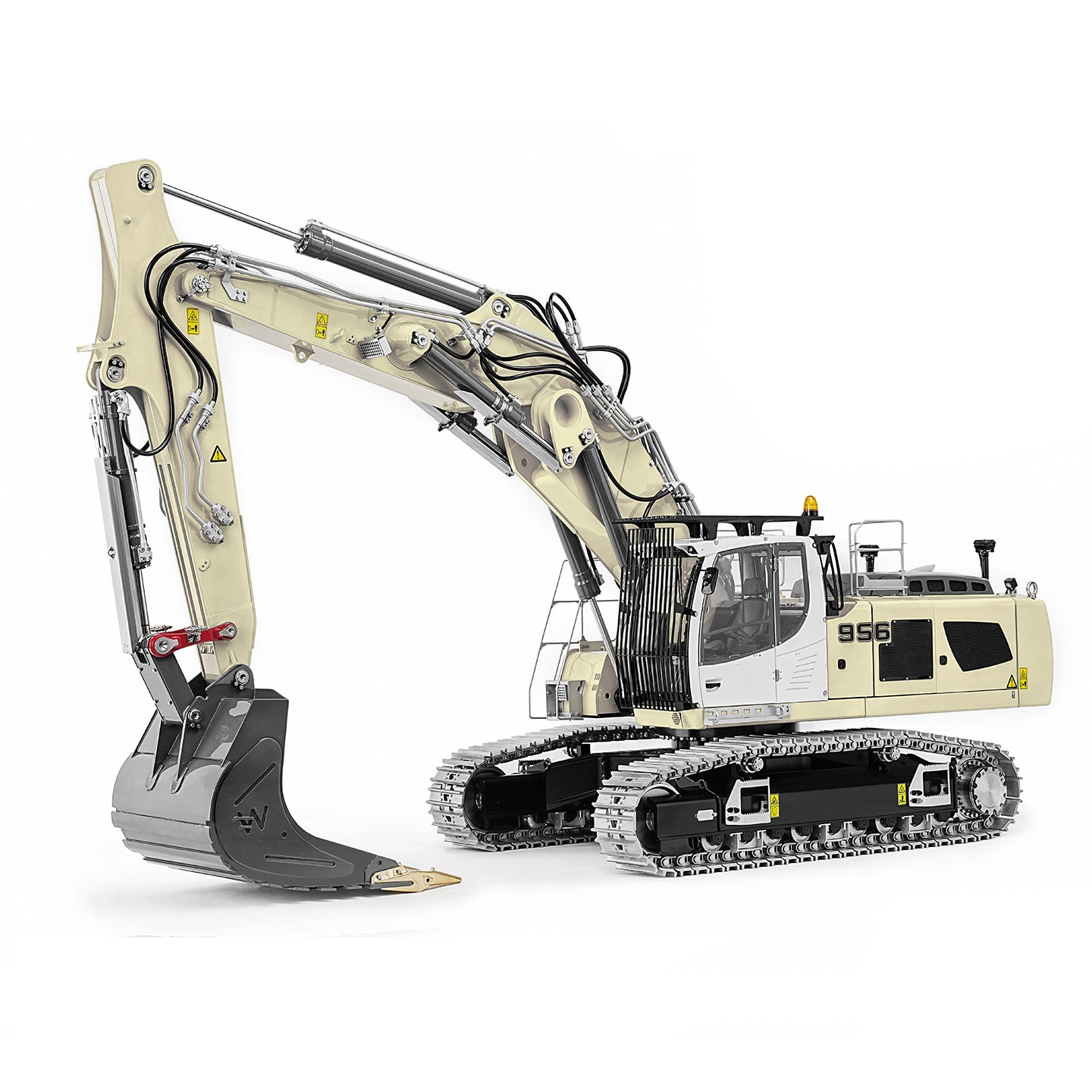 Almost Full Metal LESU 1/14 RC Hydraulic Excavator LR956 Remote Control 3 Arms Digger Model PNP Dual Pump System 4+3CH Valve Light Assembled