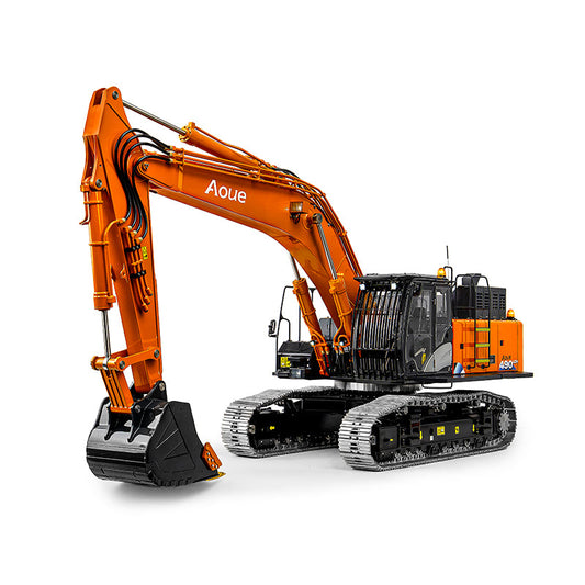 90% Metal LESU Aoue ZX490 490 1/14 Remote Control Hydraulic Excavator Model Metal RC Digger Car 6CH Valve Light Brushless Pump Motor