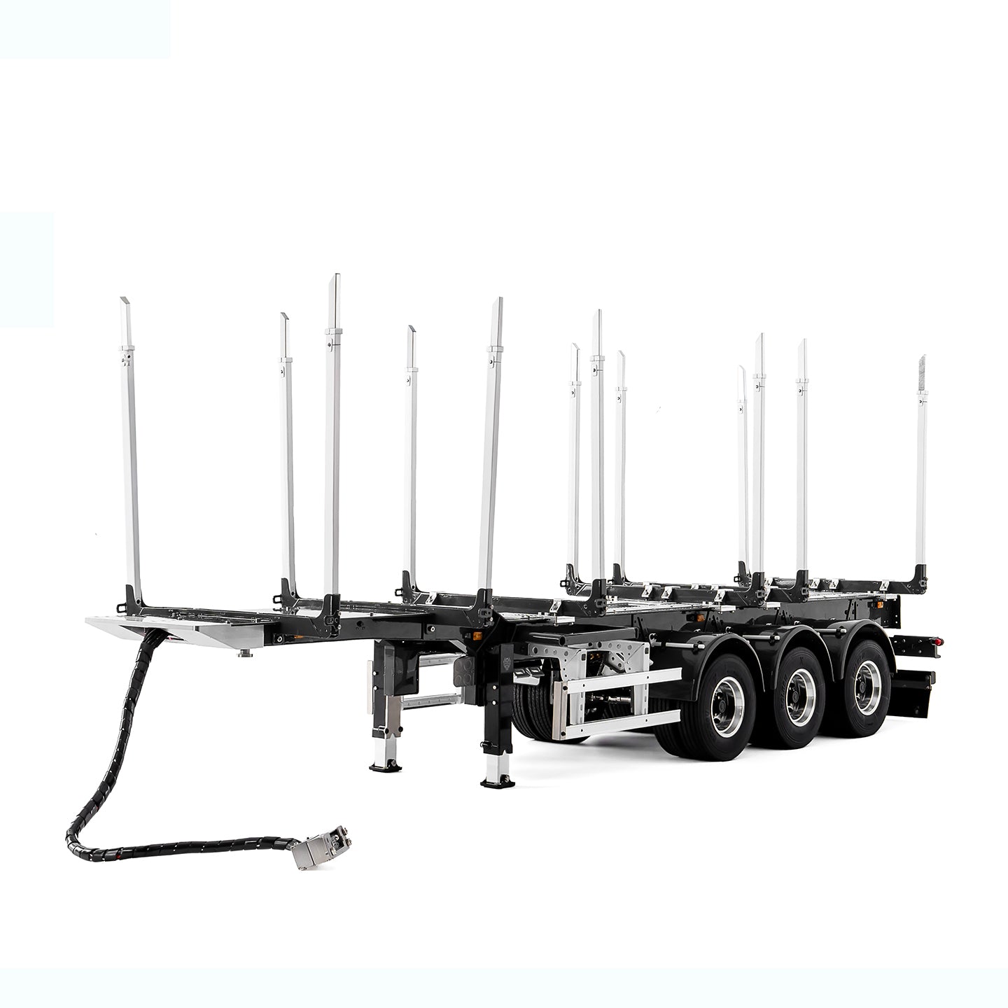 LESU 1/14 Metal Log Semi Trailer RC Wood Transport Car Light Electric Lifting Leg Servo-Controlled Drum Brake for TAMIYA Tractor Truck