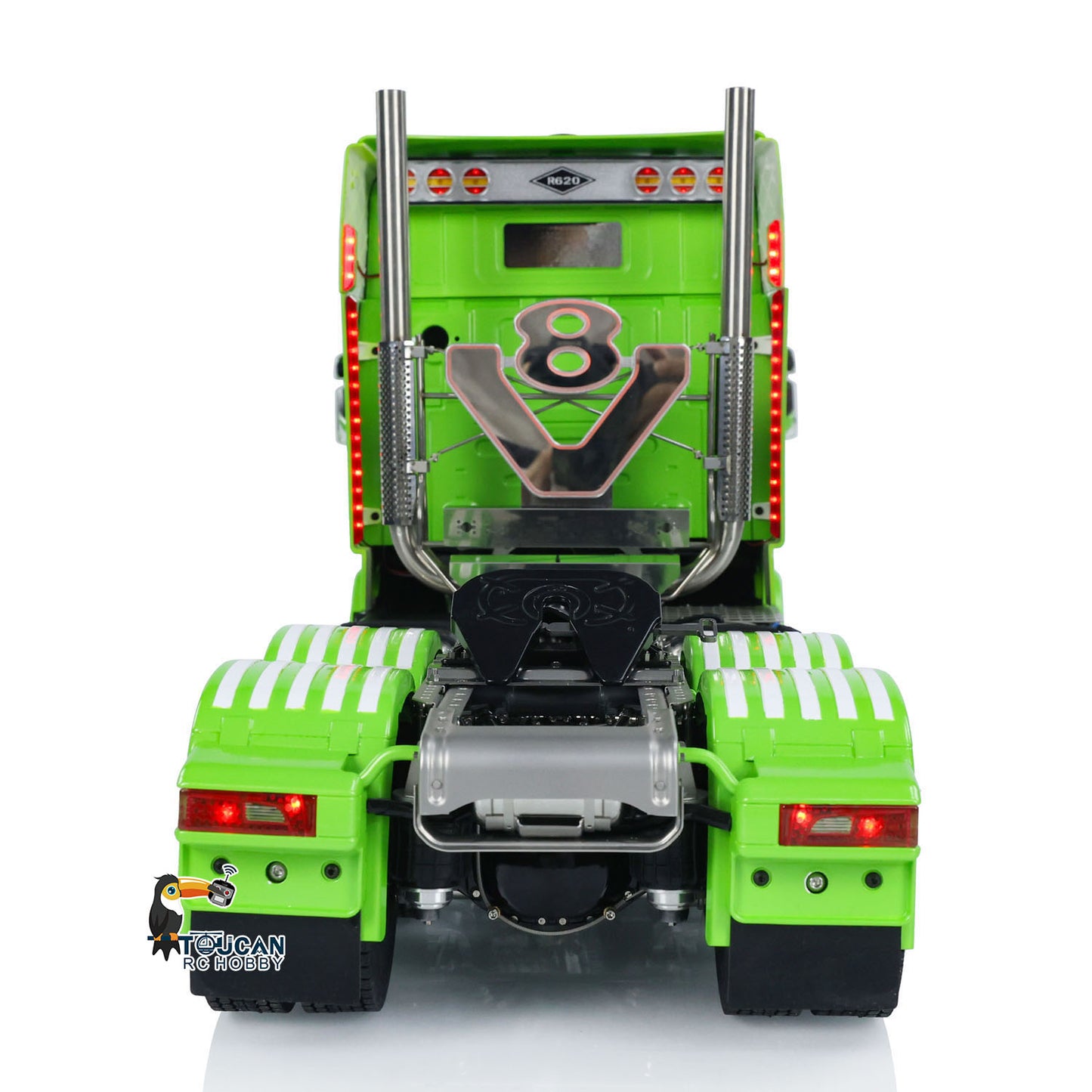 6x6 Metal Chassis 1/14 RC Tractor Truck R620 RTR Model Air Suspension ST8 Radio