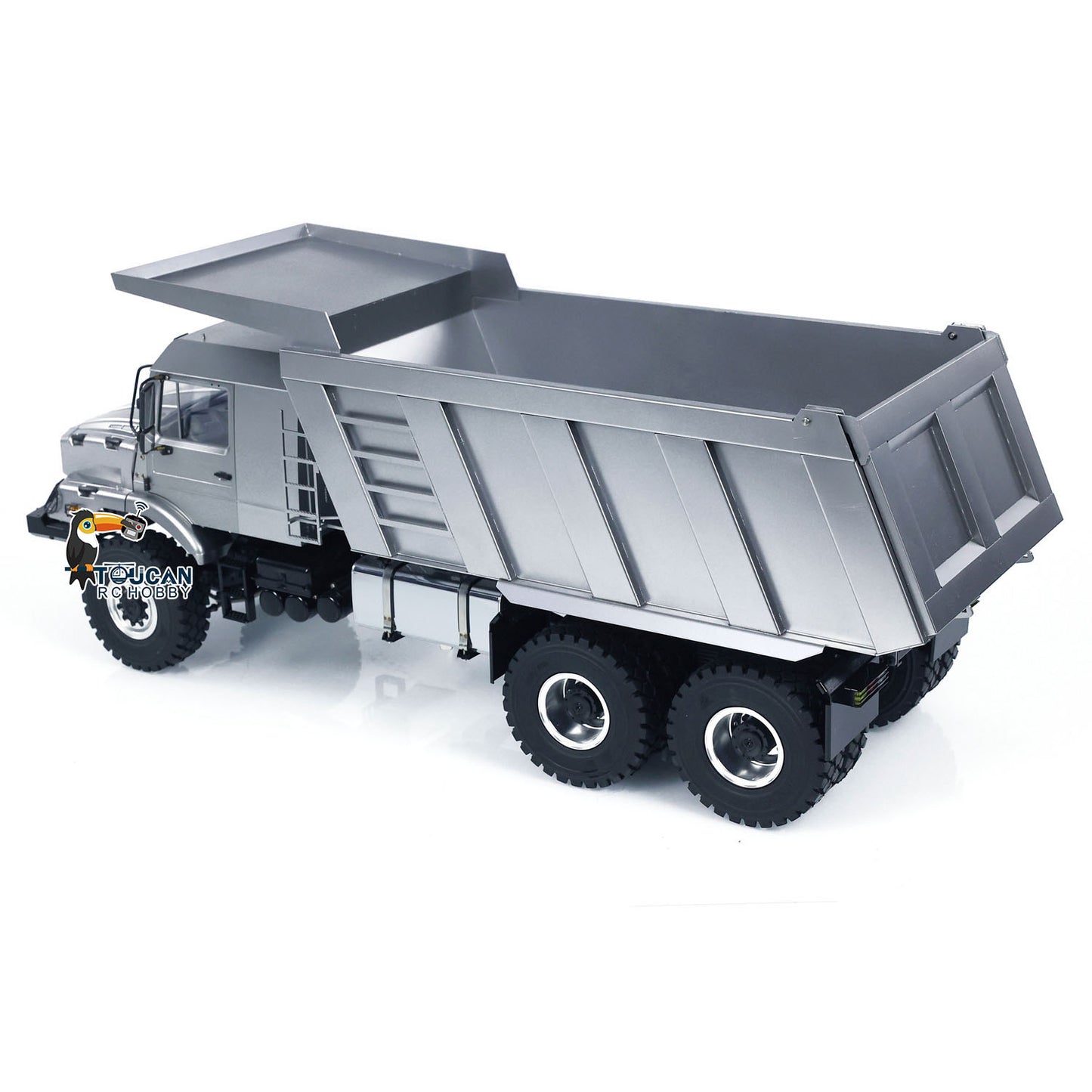 JDM 180 1/14 6x6 RC Hydraulic Dumper Truck Metal Remote Control Tipper Car Model Full Metal Simulation Planetary Second Gear Gearbox