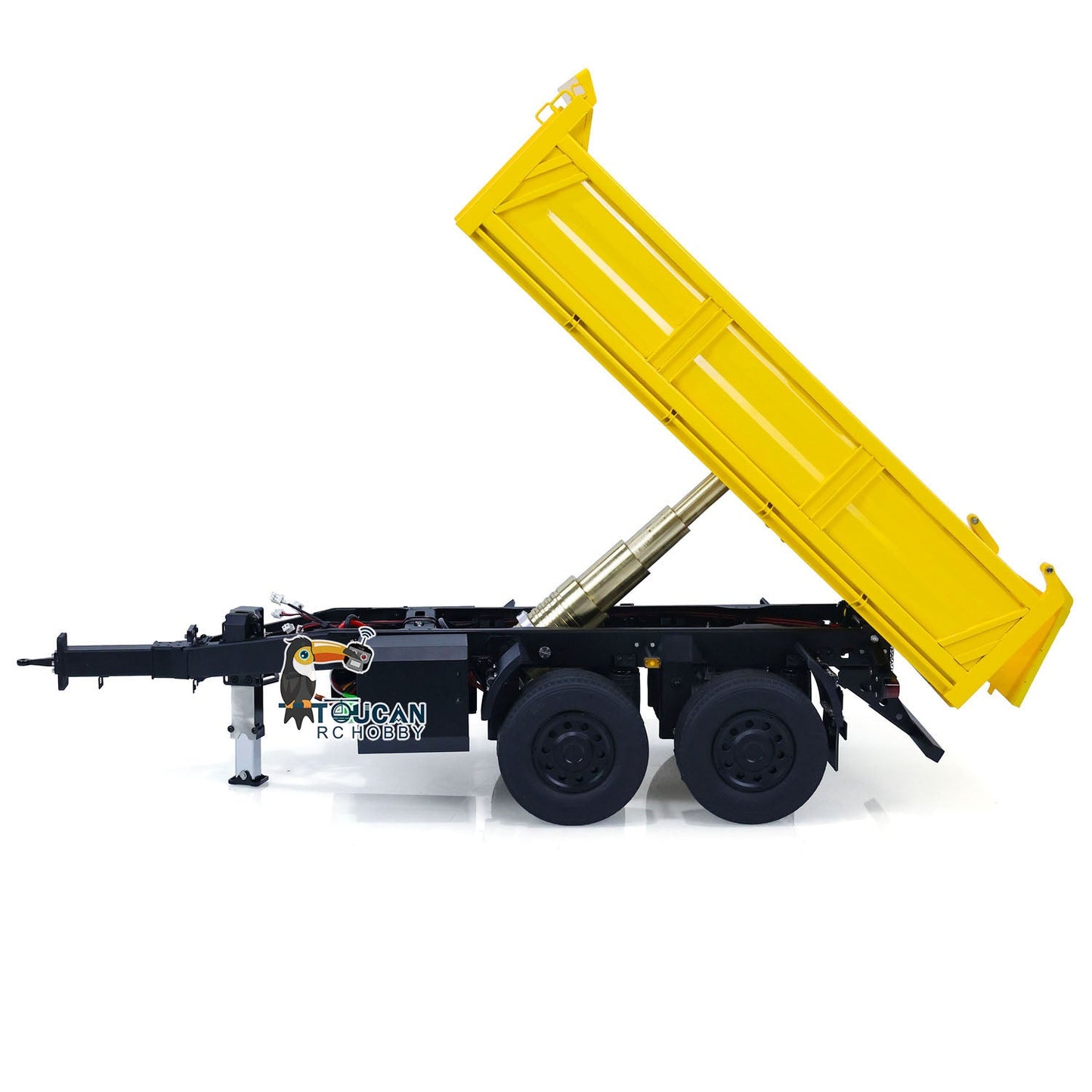 LESU 1/14 Metal 2 Axles RC Full Trailer Remote Control Hydraulic Dumper Hobby Models Painted and Assembled Car LED Lights