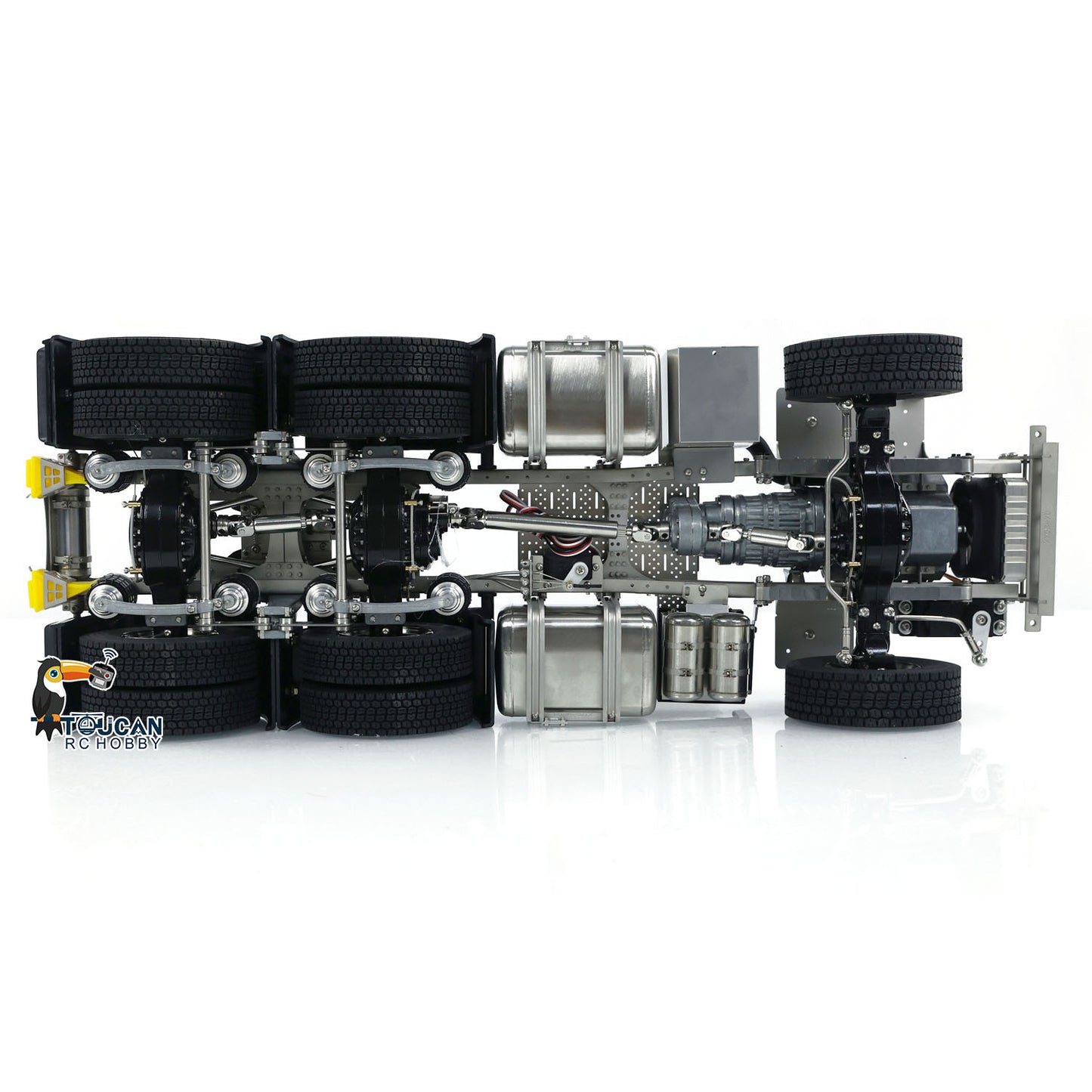 Metal 6x6 Chassis for 770S 1/14 RC Tractor Truck 3-speed Transmission Model with 3-Speed Transmission Differential Lock Axles