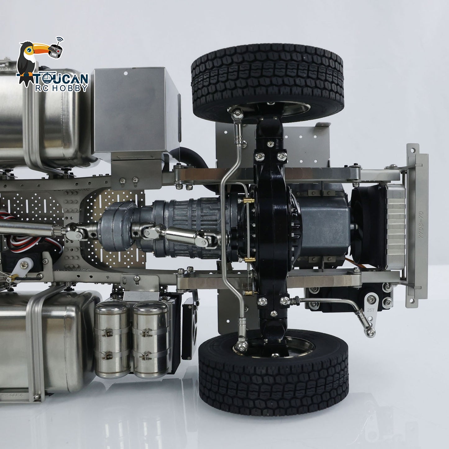 Metal 6x6 Chassis for 770S 1/14 RC Tractor Truck 3-speed Transmission Model with 3-Speed Transmission Differential Lock Axles