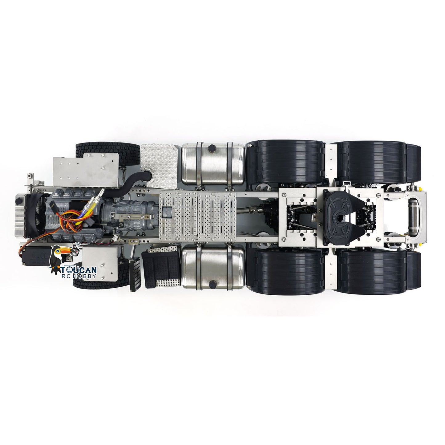 Metal 6x6 Chassis for 770S 1/14 RC Tractor Truck 3-speed Transmission Model with 3-Speed Transmission Differential Lock Axles