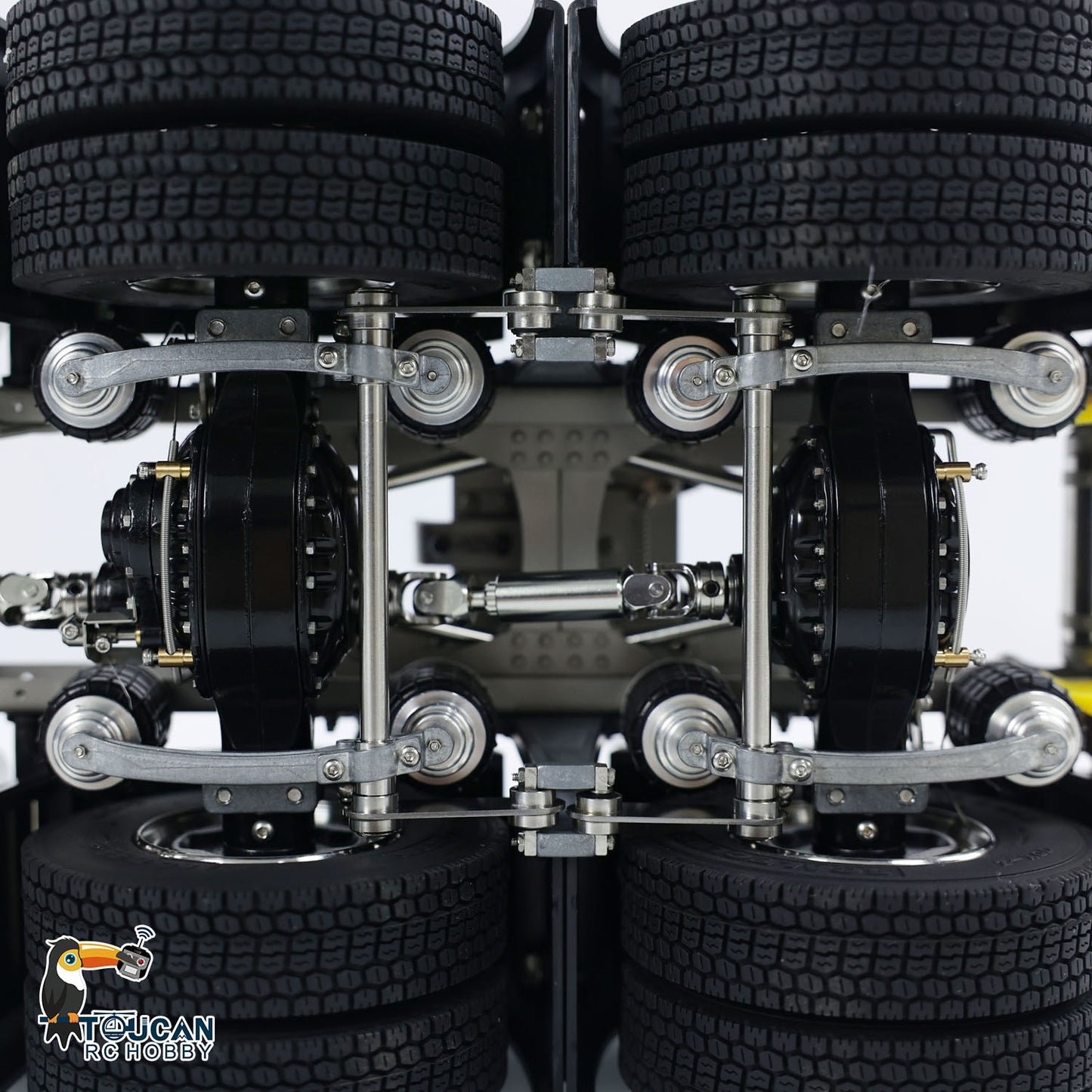 Metal 6x6 Chassis for 770S 1/14 RC Tractor Truck 3-speed Transmission Model with 3-Speed Transmission Differential Lock Axles