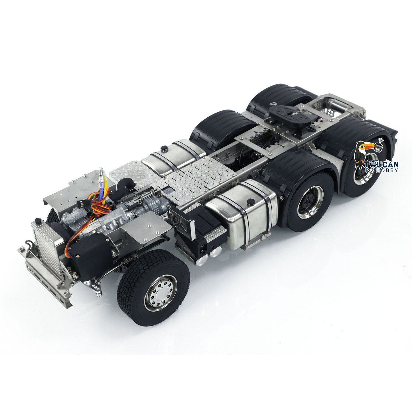 Metal 6x6 Chassis for 770S 1/14 RC Tractor Truck 3-speed Transmission Model with 3-Speed Transmission Differential Lock Axles