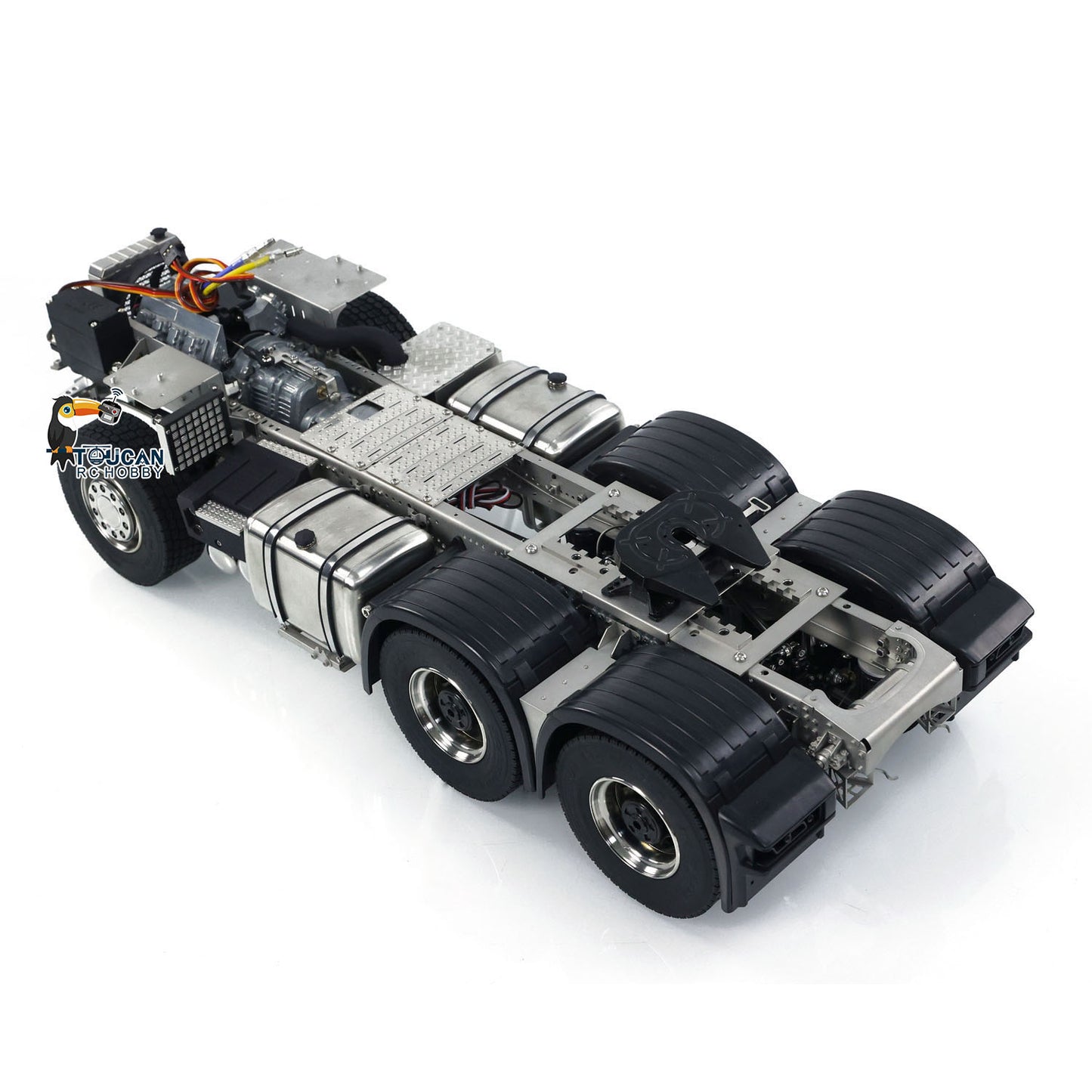 Metal 6x6 Chassis for 770S 1/14 RC Tractor Truck 3-speed Transmission Model with 3-Speed Transmission Differential Lock Axles