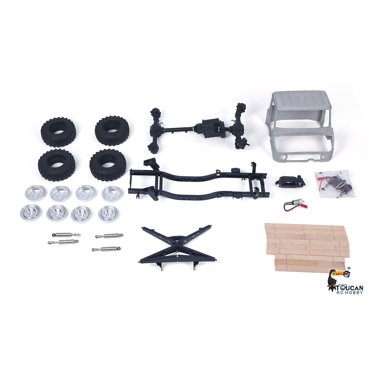 LESU 1/10 U406 RC Off-Road Vehicles for 4x4 Truck Remote Control Climbing Car Hobby Model DIY Vehicle 433x238x248mm